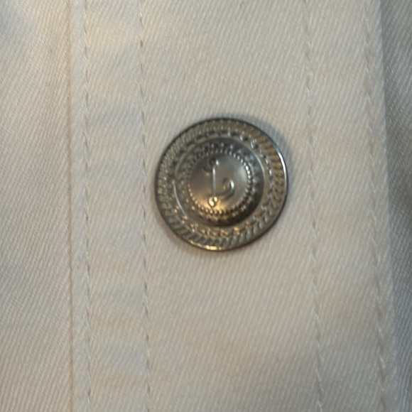 Live A Little LAL Embroidered Snap Up Stretch White 3/4 Sleeve Jacket Blazer - Picture 8 of 8